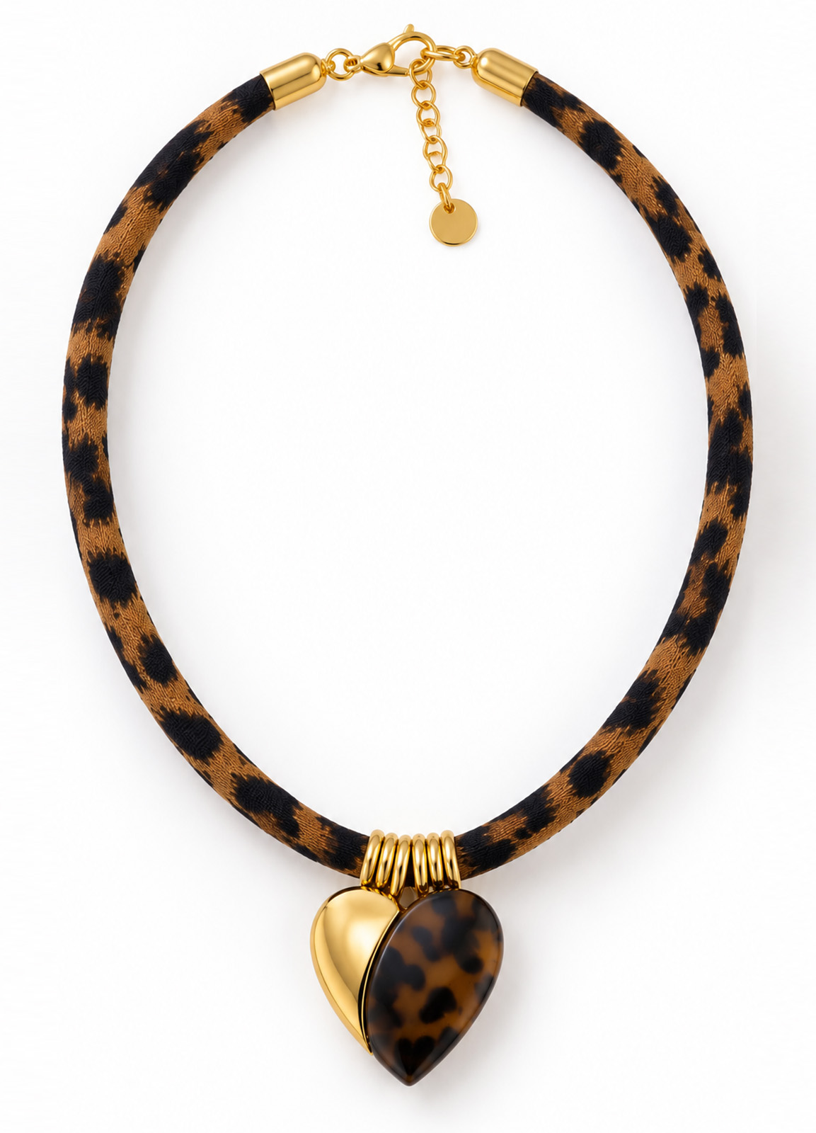 Κολιέ Animal Print με Καρδιά