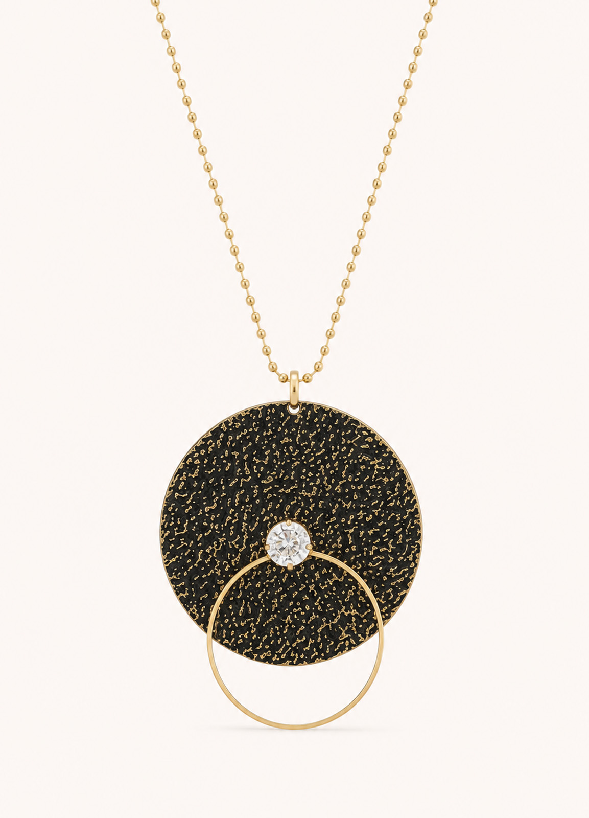 Κολιέ Χειροποίητο Circle Black