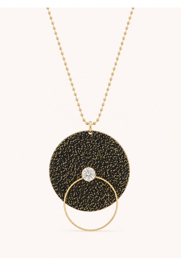 Κολιέ Χειροποίητο Circle Black