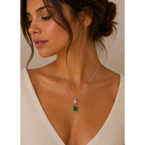Κολιέ Small Bottle of Heart Green