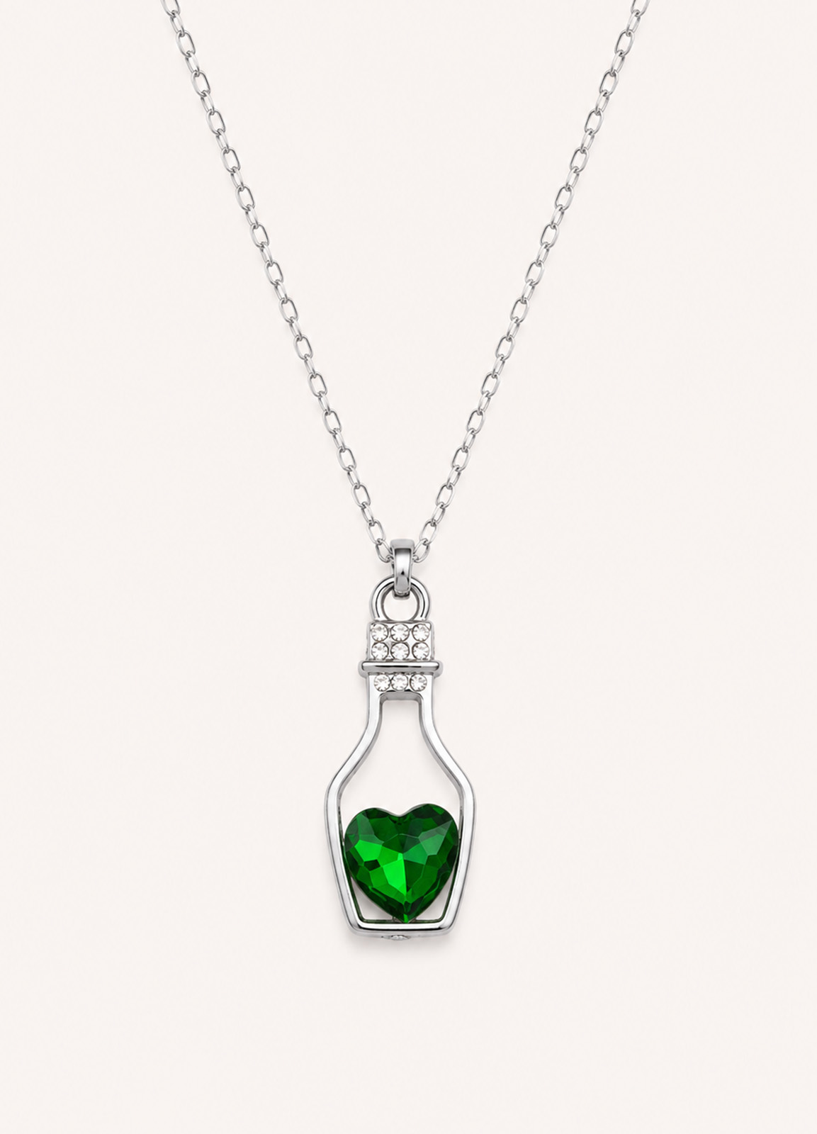 Κολιέ Small Bottle of Heart Green