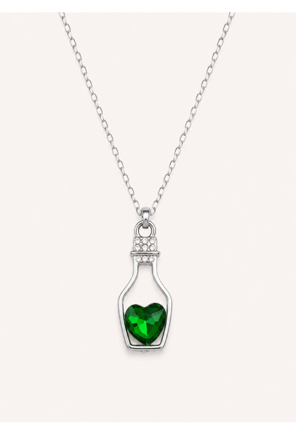 Κολιέ Small Bottle of Heart Green
