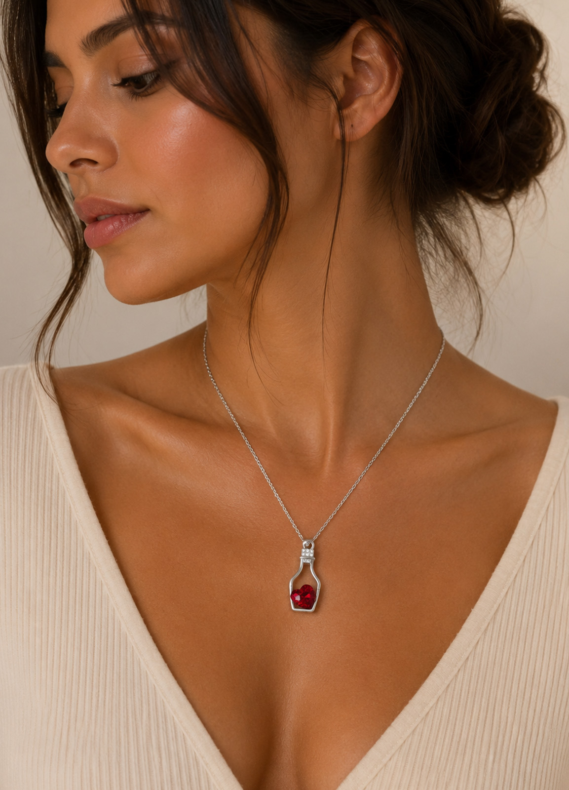 Κολιέ Small Bottle of Heart Red