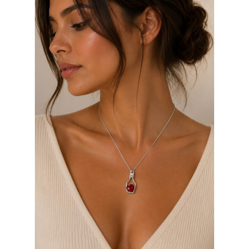 Κολιέ Small Bottle of Heart Red