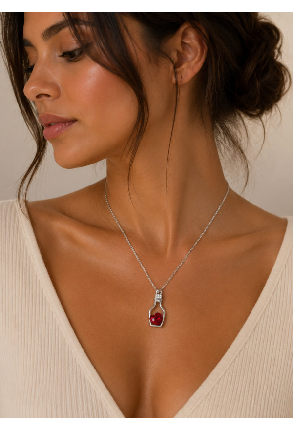 Κολιέ Small Bottle of Heart Red