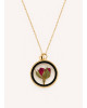 Κολιέ Glass and Flower Rose