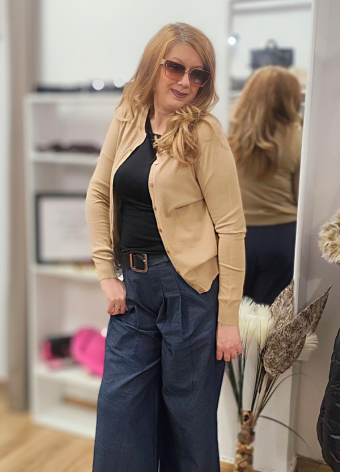 Πλεκτή Basic Ζακέτα με Κουμπιά Gold