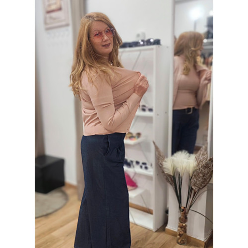 Πλεκτή Basic Ζακέτα με Κουμπιά Pink