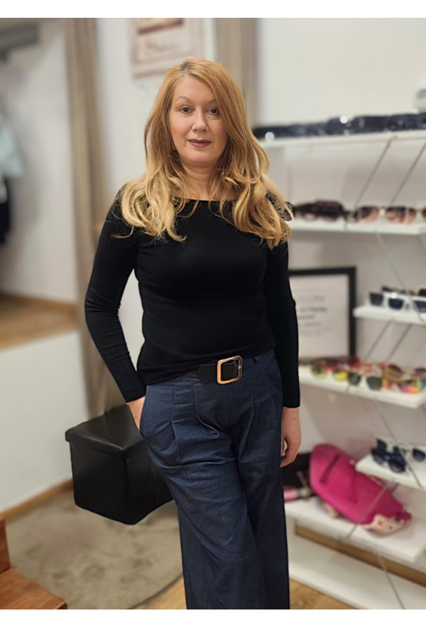 Μπλούζα Πλεκτή Μακρυμάνικη Black