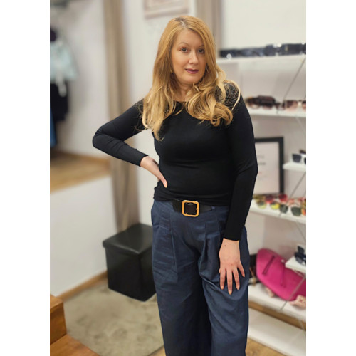 Μπλούζα Πλεκτή Μακρυμάνικη Black