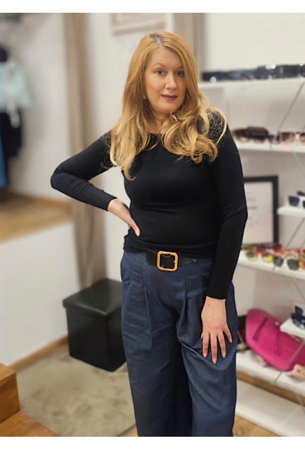 Μπλούζα Πλεκτή Μακρυμάνικη Black