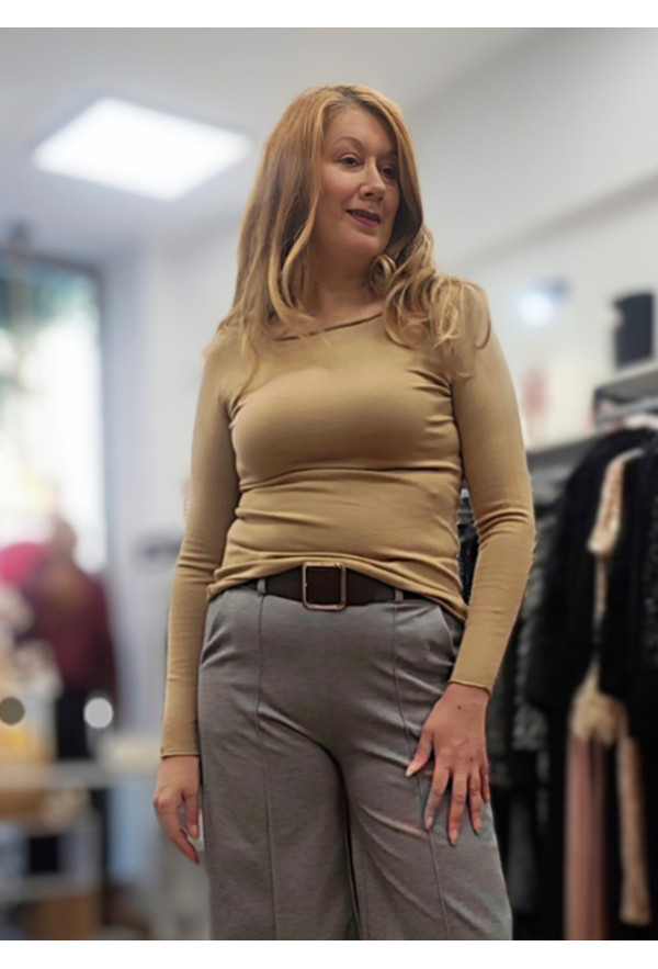 Μπλούζα Πλεκτή Μακρυμάνικη Gold