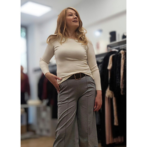 Μπλούζα Πλεκτή Μακρυμάνικη Off White