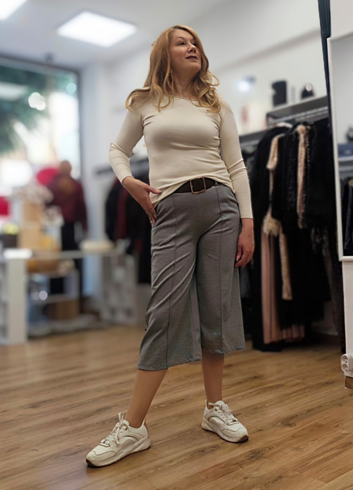 Μπλούζα Πλεκτή Μακρυμάνικη Off White