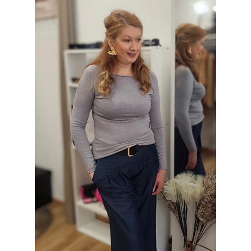 Μπλούζα Πλεκτή Μακρυμάνικη Grey