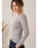 Μπλούζα Πλεκτή Μακρυμάνικη Grey