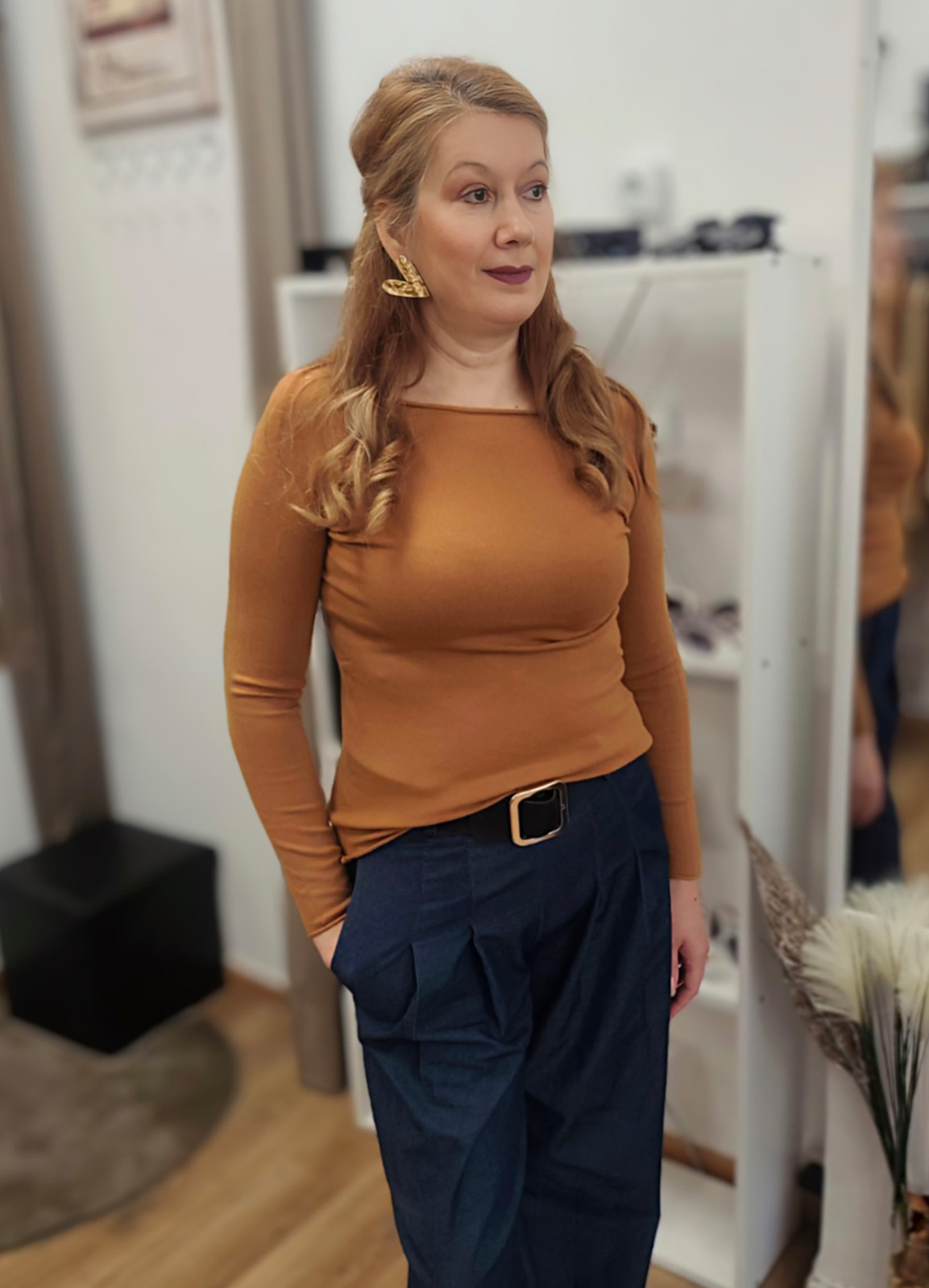 Μπλούζα Πλεκτή Μακρυμάνικη Brown