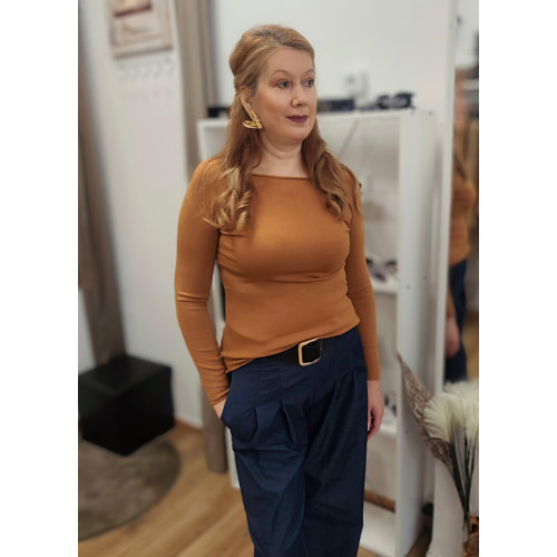 Μπλούζα Πλεκτή Μακρυμάνικη Brown