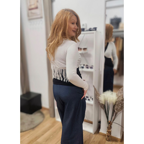 Πλεκτή Ζακέτα Crop White