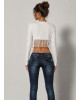 Πλεκτή Ζακέτα Crop White