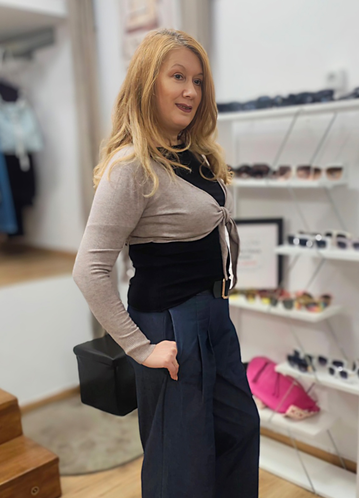 Πλεκτή Ζακέτα Crop Sand Beige