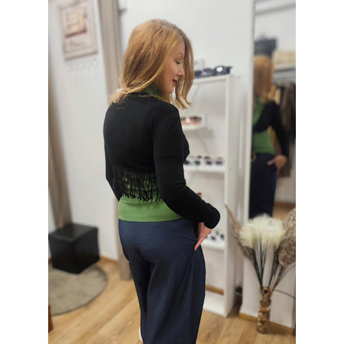 Πλεκτή Ζακέτα Crop Black