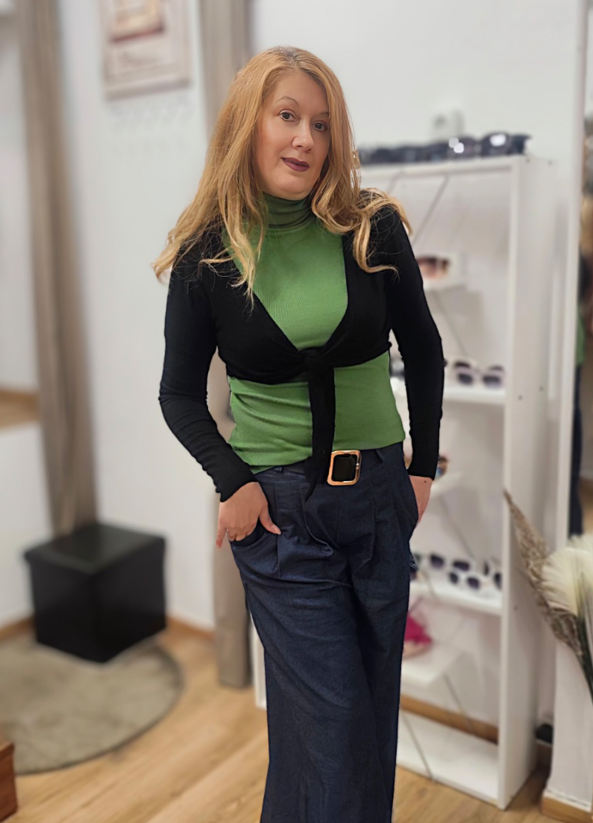 Πλεκτή Ζακέτα Crop Black