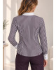 Ριγέ Slim Fit Πουκάμισο με Λευκό Γιακά & Μανσέτες Purple