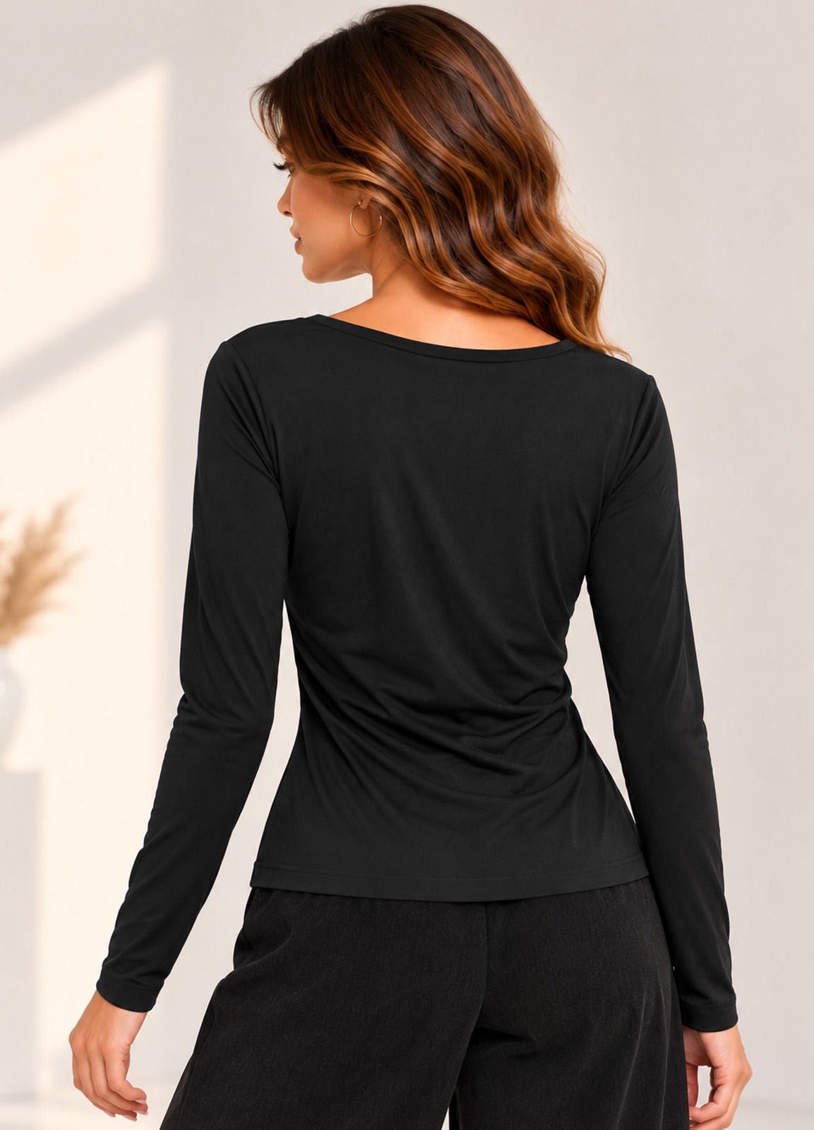 Μπλούζα με Ντραπέ Λαιμό Black