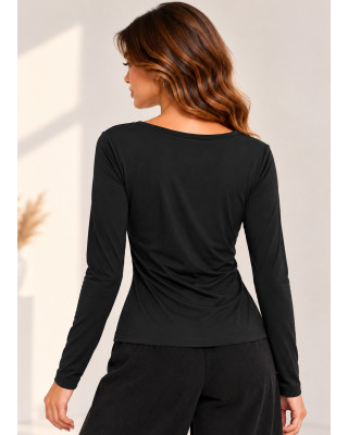 Μπλούζα με Ντραπέ Λαιμό Black