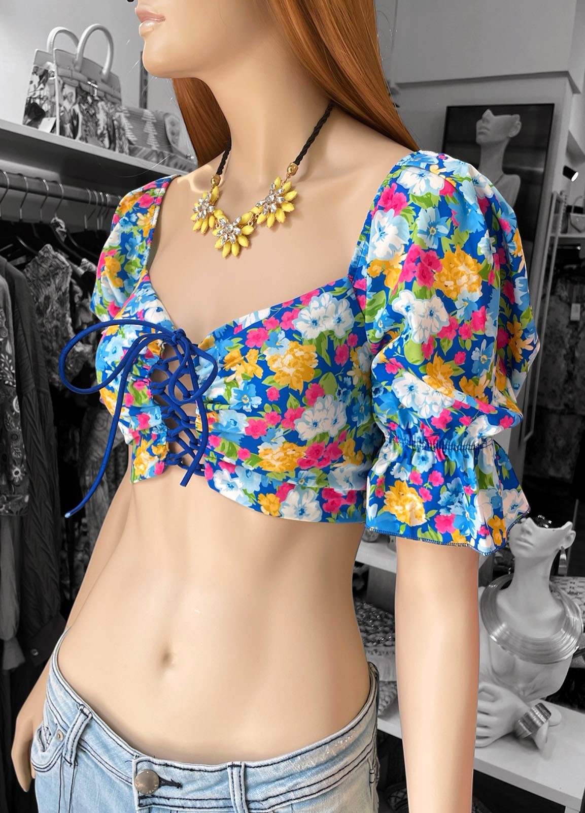 Μπλούζα Μπούστο Floral Blue
