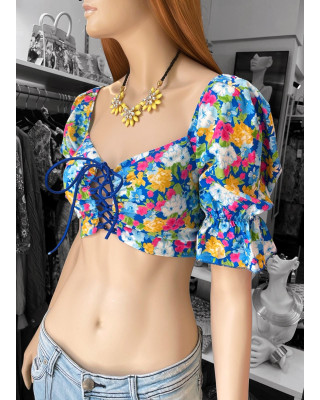 Μπλούζα Μπούστο Floral Blue