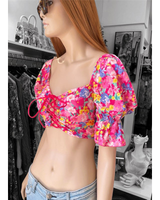 Μπλούζα Μπούστο Floral Pink