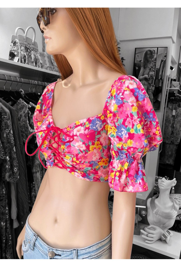 Μπλούζα Μπούστο Floral Pink