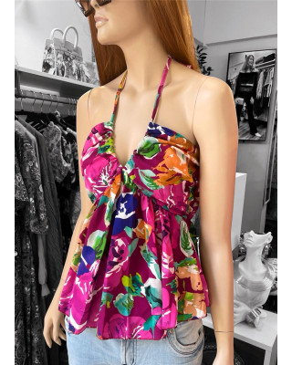 Μπλούζα Floral V Purple