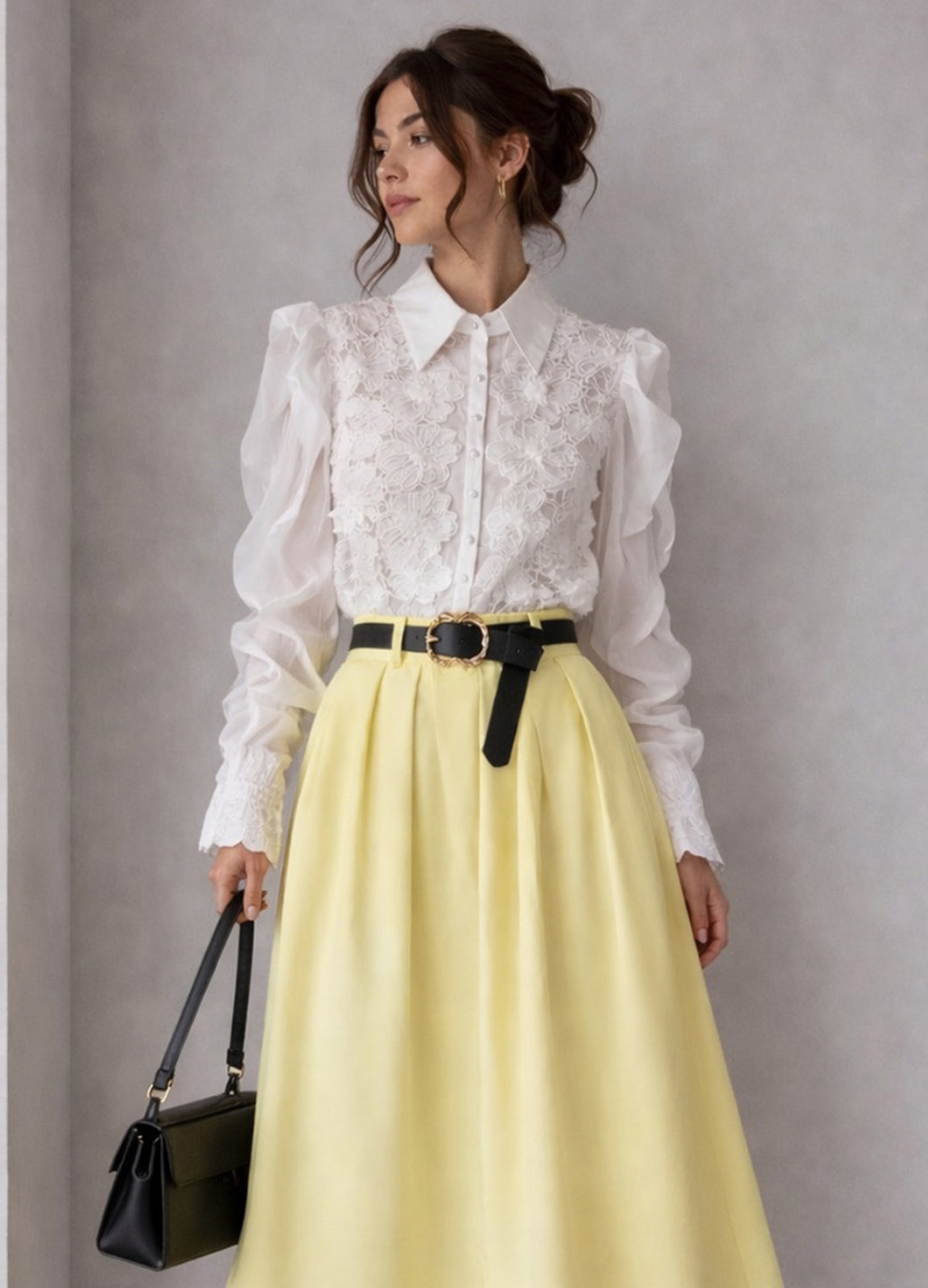 Πουκάμισο με Κεντήματα & Ρομαντικές Λεπτομέρειες White