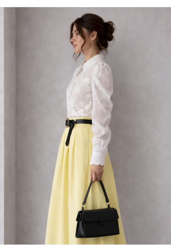 Πουκάμισο με Κεντήματα & Ρομαντικές Λεπτομέρειες White