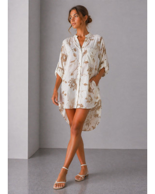 Μακριά πουκαμίσα με κέντημα Gold