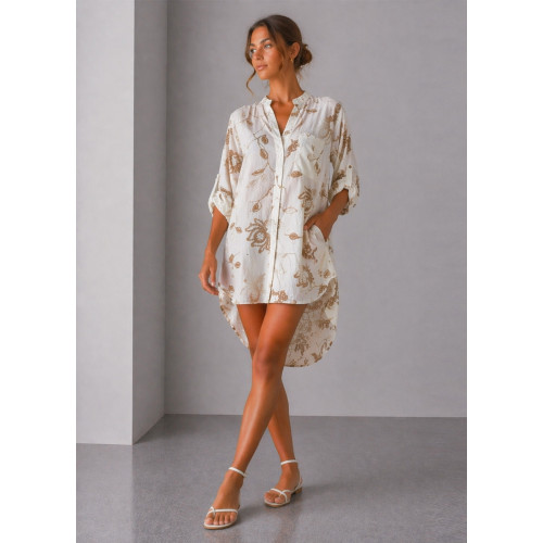 Μακριά πουκαμίσα με κέντημα Gold