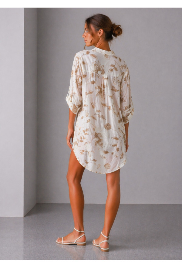 Μακριά πουκαμίσα με κέντημα Gold