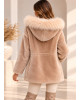Jacket από Eco Γούνα με Κουκούλα Pink