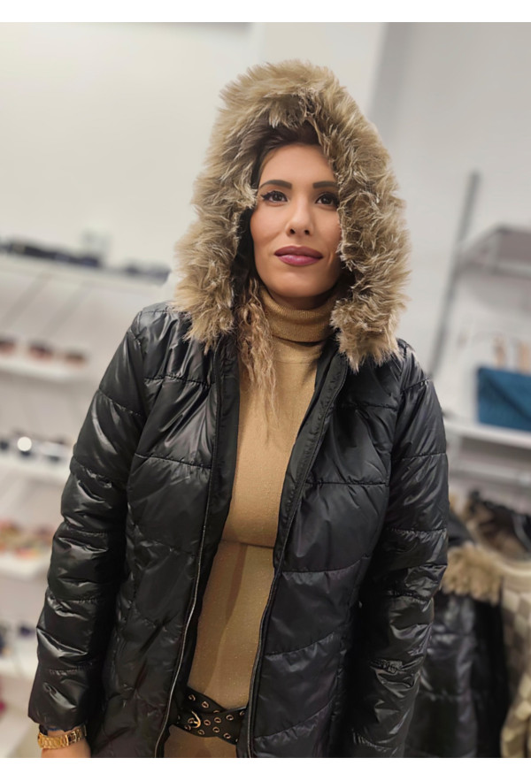 Μπουφάν Μακρύ Black