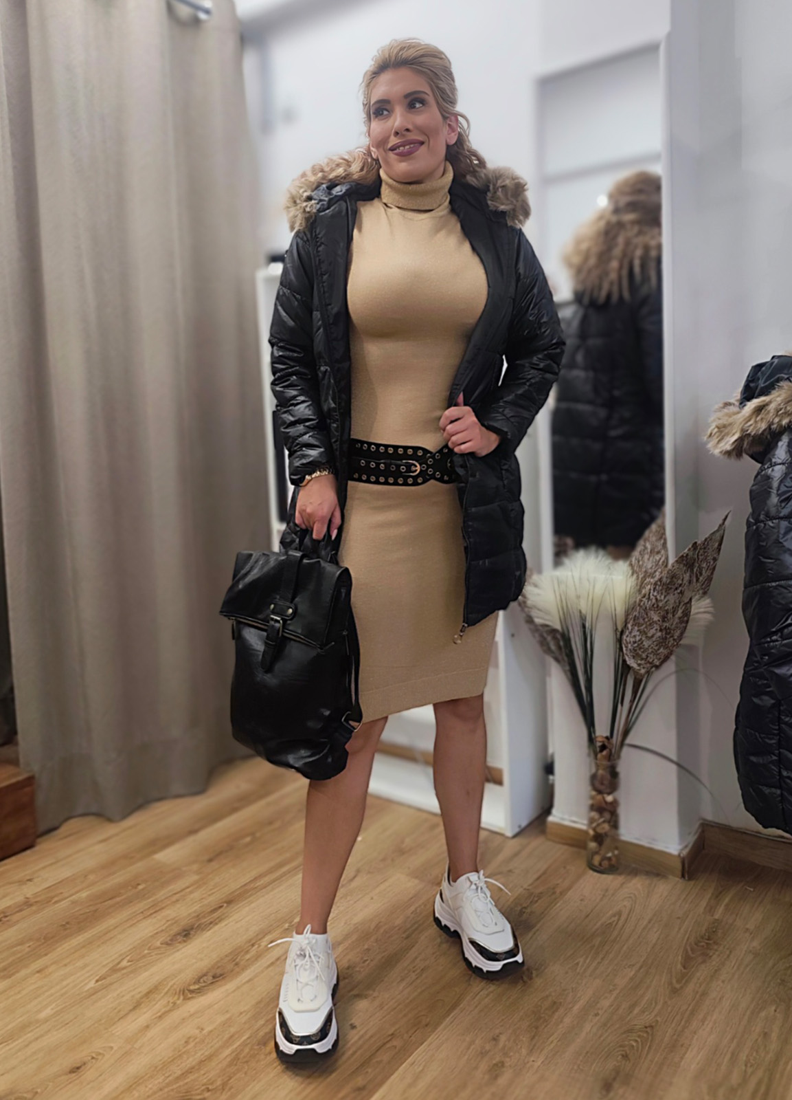 Μπουφάν Μακρύ Black