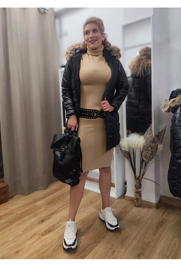 Μπουφάν Μακρύ Black