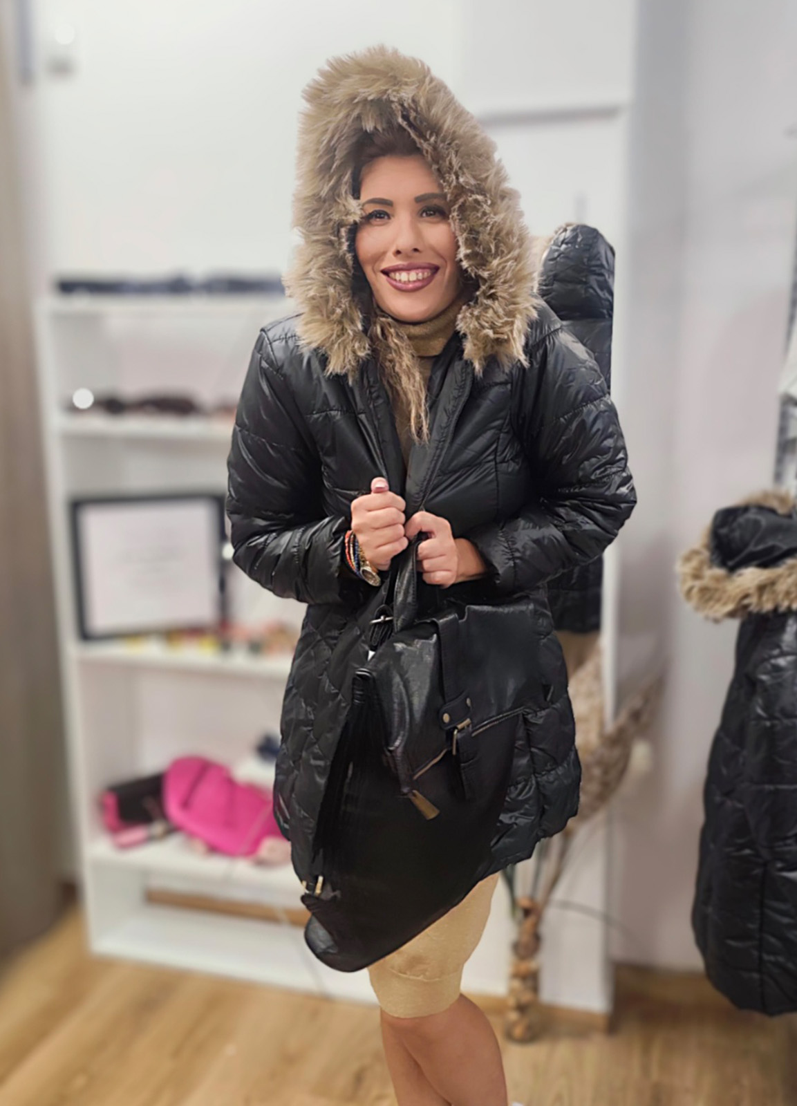 Μπουφάν Μακρύ Black