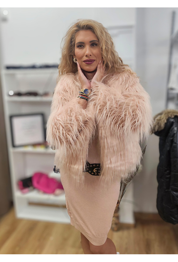 Γούνα Οικολογική Oversized Pink