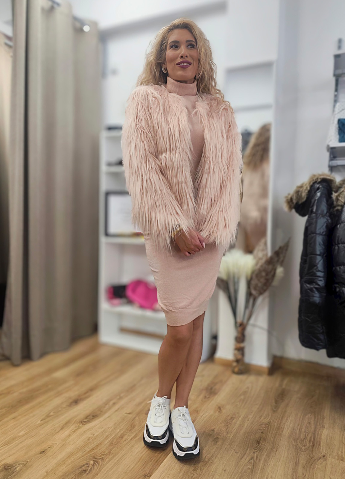 Γούνα Οικολογική Oversized Pink