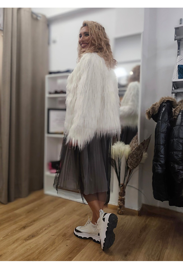 Γούνα Οικολογική Oversized White