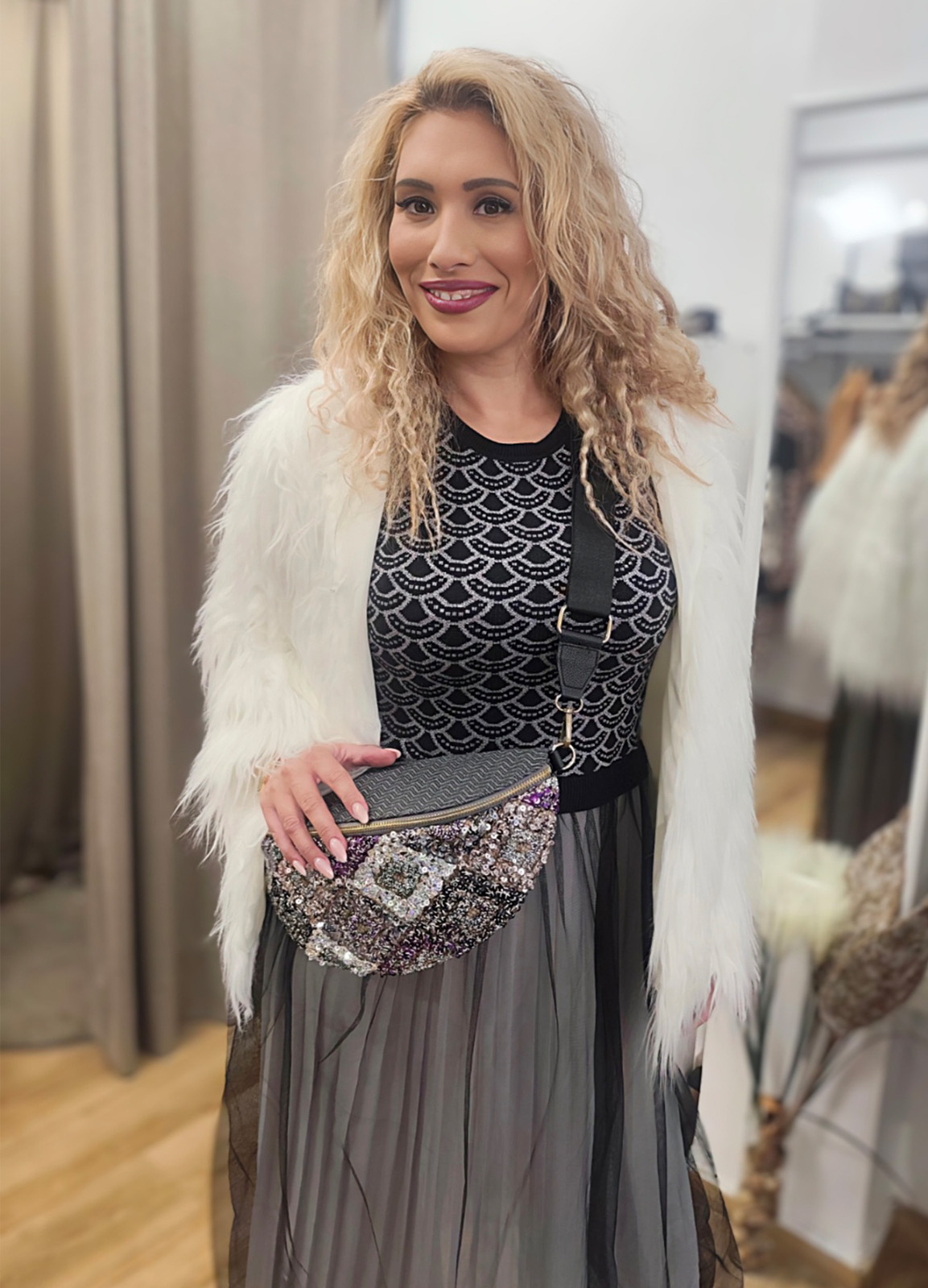 Γούνα Οικολογική Oversized White