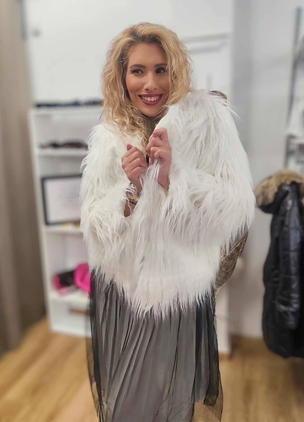 Γούνα Οικολογική Oversized White